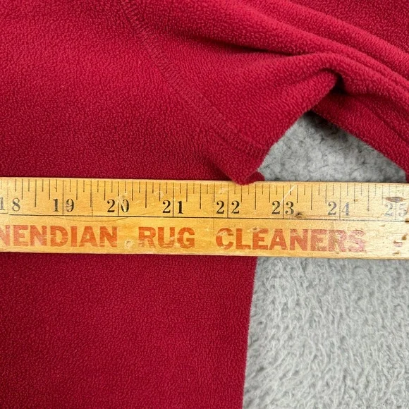 The North Face Sweatshirt Fleece Men Medium Red Quarter Zip Long Sleeve Pullover